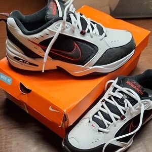 Nike Air Monarch IV Men’s Sneakers in White, Black & Red